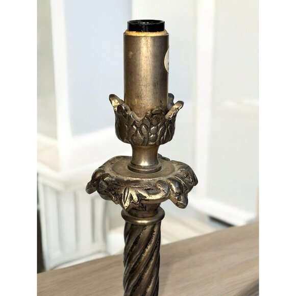 Hollywood Regency Silver Metal Candle Stick Lamp 16" - Picture 3 of 9